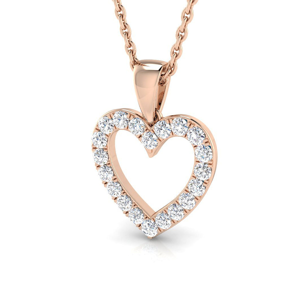 Isaac Heart Pendant 0.25ct to 2ct Gold (Without Chain )