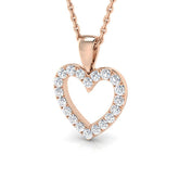 Isaac Heart Pendant 0.25ct to 2ct Gold (Without Chain )