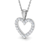 9ct White Gold 0.25ct Lab Grown Diamond Heart Pendant