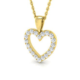 9ct Yellow Gold 0.25ct Lab Grown Diamond Heart Pendant