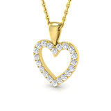 Isaac Heart Pendant 0.25ct to 2ct Gold (Without Chain )