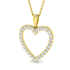 0.5 Carat D-E/VS Lab Grown Round Diamond Designer Pendant 9k Yellow Gold Ready To Ship.