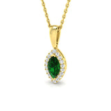 Fern Emerald Pendant 0.33ct to 0.5ct Gold (Without Chain )