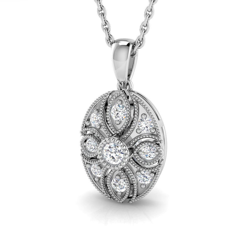 Fennel Vintage Diamond Pendant 0.2ct Gold (Without Chain )