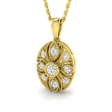 Fennel Vintage Diamond Pendant 0.2ct Gold (Without Chain )