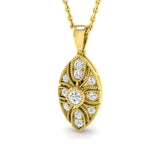 Lichen Vintage Pendant 0.15ct Diamond Gold (Without Chain )