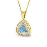 Erin Aquamarine Pendant 0.75ct in and Gold(Without Chain )