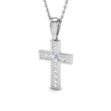9ct White Gold 0.24ct Lab Grown Diamond Cross Pendant