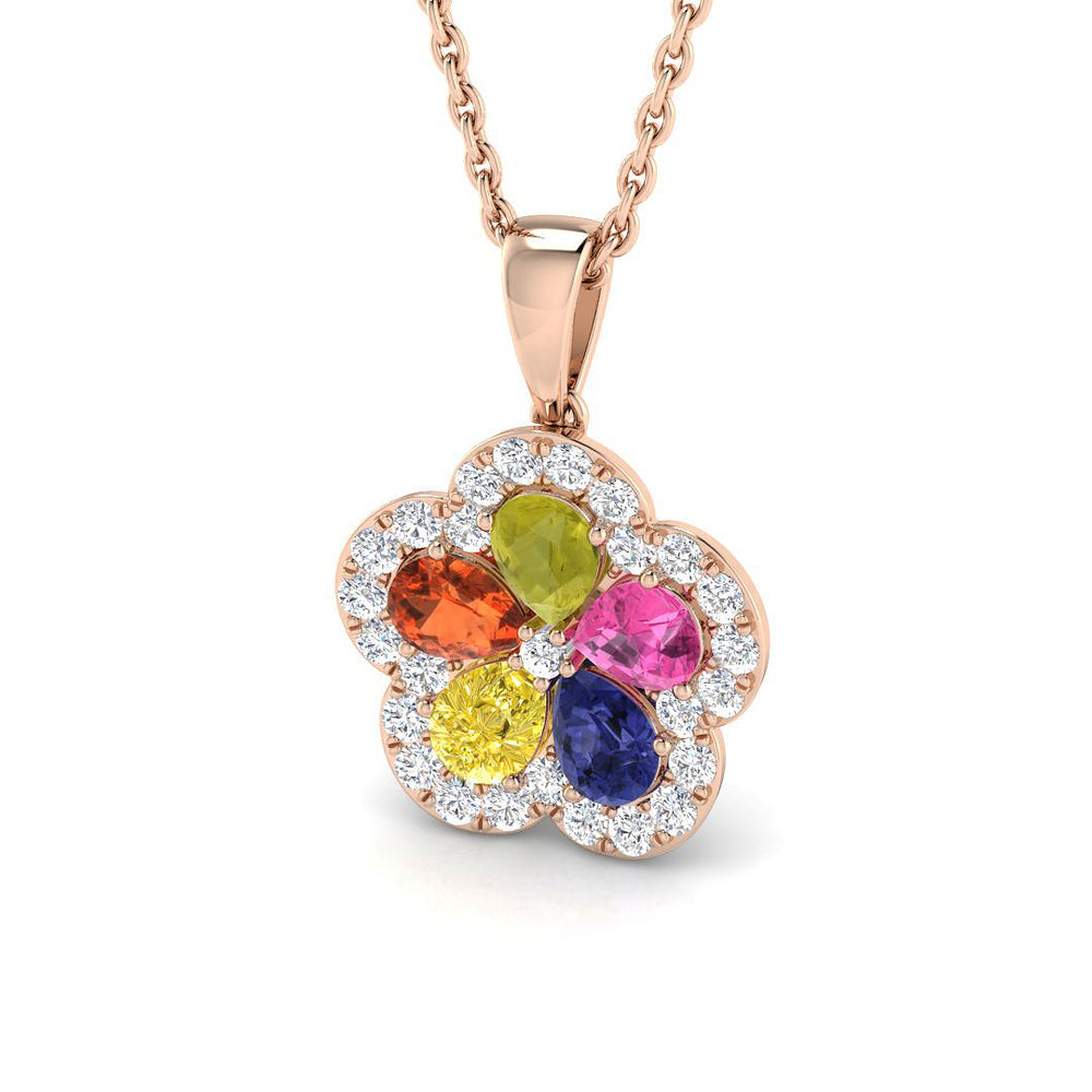 Rosie Sapphire Pendant 1.25ct Gold (Without Chain )