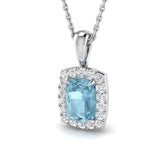 Avery Aquamarine Pendant 1ct to 2ct Gold (Without Chain )