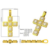 Cluster Baguette Diamond Cross Necklace in Gold or Platinum