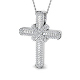 Laureate 1Ct Diamond Cross Pendant In 9K, 18K (White, Yellow, Rose Gold) With Complimentary Silver