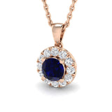 Arwen Blue Sapphire Pendant 0.3ct to 2ct Gold (Without Chain )