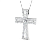 Bespoke 2.75Ct Diamond Cross Pendant In 9K, 18K (White, Yellow, Rose Gold) With Complimentary Silver