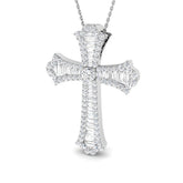 Legacy 1.75Ct Diamond Cross Pendant In 9K, 18K (White, Yellow, Rose Gold) With Complimentary Silver