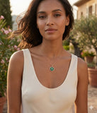 Colza Green Emerald Diamond Pendant 0.75ct to 1.25ct Gold (Without Chain )
