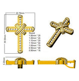 Pavé Set Round Diamond Cross Necklace in Gold or Platinum