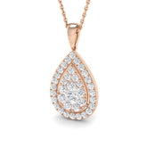 Chloe Cluster Diamond Necklace 1ct Gold (Without Chain )