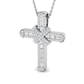 Sacred 0.5Ct Diamond Cross Pendant In 9K, 18K (White, Yellow, Rose Gold) With Complimentary Silver
