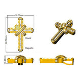 Baguette Diamond Knot Cross Pendant Necklace | Gold Diamond Cross
