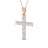 Kreuzanhänger mit runden Diamanten (0,15 ct – 5,50 ct) in Krappenfassung aus Platin