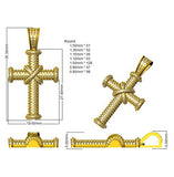 0.80ct – 3.00ct Round Pavé Diamond Domed Cross Necklace in Gold & Platinum