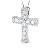 Forever 2Ct Diamond Cross Pendant In 9K, 18K (White, Yellow, Rose Gold) With Complimentary Silver