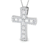 Forever 2Ct Diamond Cross Pendant In 9K, 18K (White, Yellow, Rose Gold) With Complimentary Silver