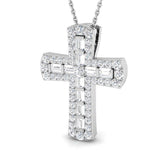 Lumière 1Ct Diamond Cross Pendant In 9K, 18K (White, Yellow, Rose Gold) With Complimentary Silver