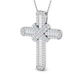 Aura 1.75Ct Diamond Cross Pendant In 9K, 18K (White, Yellow, Rose Gold) With Complimentary Silver