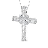 Eclipse 9Ct Diamond Cross Pendant In 9K, 18K (White, Yellow, Rose Gold) With Complimentary Silver