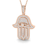 Weld Baguette and Brilliant Diamond Pendant 1ct Gold (Without Chain )