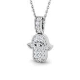 9ct White Gold 0.23ct Lab Grown Diamond Religious Pendant