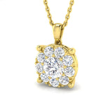 Colt Cluster Diamond Necklace 0.1ct to 1ct Gold (Without Chain )