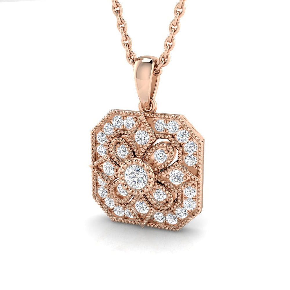 Larix Vintage Pendant 0.25ct Diamond Gold (Without Chain )