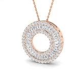 Clover Baguette & Brilliant Diamond Pendant 1.25-3ct Gold (Without Chain )