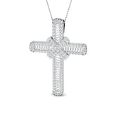 Aurum 7Ct Diamond Cross Pendant In 9K, 18K (White, Yellow, Rose Gold) With Complimentary Silver