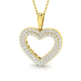 Ivan Heart Pendant Diamond Necklace 1ct Gold (Without Chain )