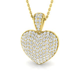 Tulip Heart Diamond Pendant 1ct to 3ct Gold (Without Chain )