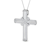 Clarion 5Ct Diamond Cross Pendant In 9K, 18K (White, Yellow, Rose Gold) With Complimentary Silver