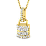Dora Baguette and Brilliant Pendant 0.3ct to 0.75ct Gold (Without Chain )