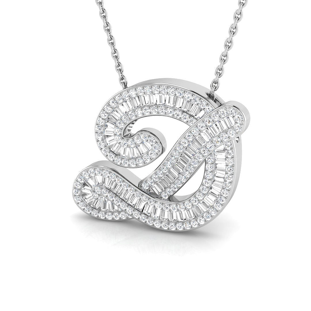 Pendant with Baguette & Round Diamonds