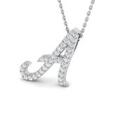 Sinead Initials Pendant 0.25ct to 1.25ct Gold A to Z(Without Chain )