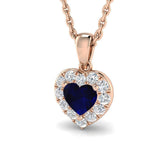 Doris Blue Sapphire Pendant 0.5ct to 1.5ct Gold (Without Chain )