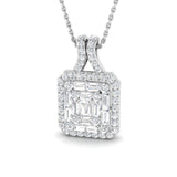 Geum Baguette Brilliant Diamond Pendant 1ct-1.75ct Gold (Without Chain )