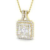 Geum Baguette Brilliant Diamond Pendant 1ct-1.75ct Gold (Without Chain )