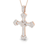 Pendentif croix serti de diamants taille multiple de 3,00 carats, en or ou en platine
