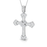 3.00 Carat Multi-Cut Diamond Iced-Out Cross Pendant in Gold or Platinum