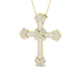 2.00ct – 9.00ct Diamond Multi-Cut Design Iced-Out Cross Pendant in 9k and 18k Gold