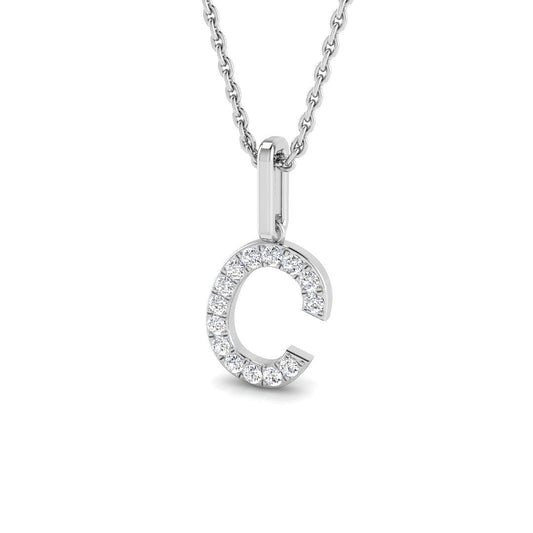 Diamond Initial Pendant Necklace – Letter C Jewelry